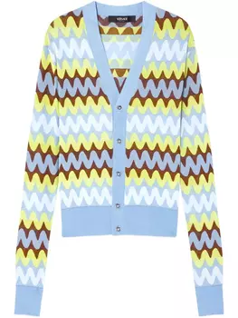 Кардиган Versace с интарсией, синий