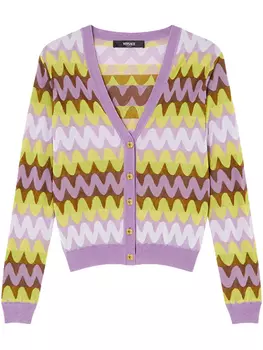 Кардиган Versace с v-образным вырезом, фиолетовый