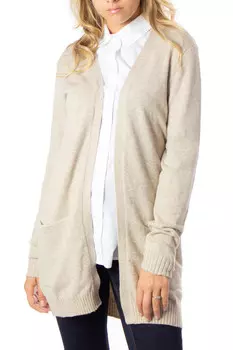 Кардиган Vila Clothes с карманами, бежевый