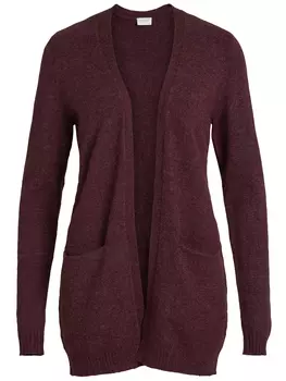 Кардиган Vila Feinstrick Basic Stretch mit Taschen VIRIL, цвет Weinrot
