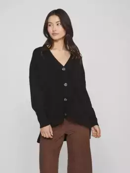 Кардиган Vila "VIRIL L/S ТРИКОТАЖНЫЙ КАРДИГАН OVERSIZE - NOOS", черный