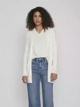 Кардиган Vila "VIRIL OPEN ТРИКОТАЖНЫЙ КАРДИГАН L/S - NOOS", белый