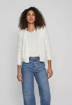 Кардиган VILA Viril Short Cardigan, белый алиссум