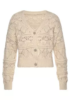 Кардиган Vivance Ajourstrickjacke, кремовый