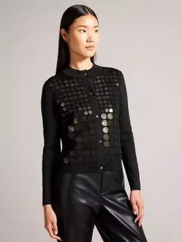 Кардиган Vivione с пайетками-ловушками Ted Baker, черный
