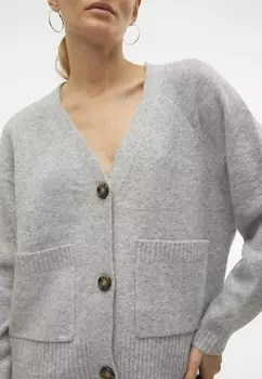 Кардиган VMBOOM VNECK Vero Moda, цвет Mottled Light Grey