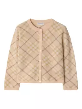 Кардиган в клетку Burberry Kids, нейтральный