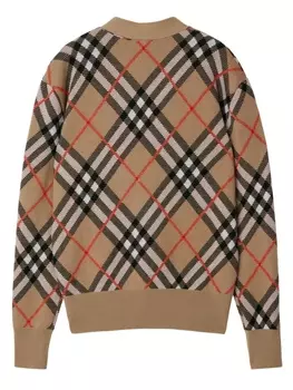 Кардиган в клетку Burberry, коричневый