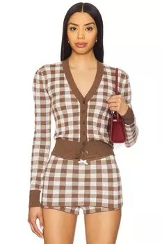 Кардиган в клетку Gingham For Love & Lemons, brown