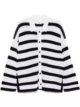 Кардиган в полоску ALLUDE, белый