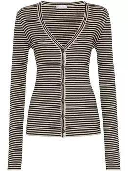 Кардиган в полоску Brunello Cucinelli, черный