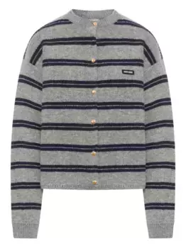 Кардиган в полоску MIU MIU, серый