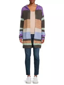 Кардиган в полоску с капюшоном Stitchdrop, цвет Charcoal