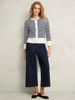 Кардиган в полоску с шевроном от lulu Hobbs, цвет Navy/Warm Ivory