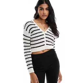 Кардиган в полоску с V-образным вырезом Cotton On It’s a Match