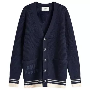 Кардиган в рубчик Ami Paris, синий