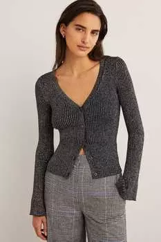 Кардиган в рубчик Boden, серебряный