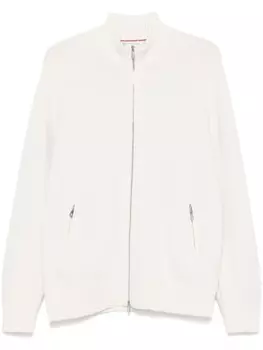 Кардиган в рубчик Brunello Cucinelli, белый