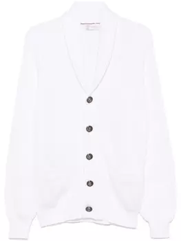 Кардиган в рубчик Brunello Cucinelli, белый