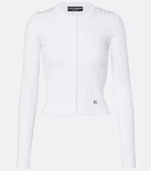 Кардиган в рубчик Dolce&Gabbana, цвет bianco ottico