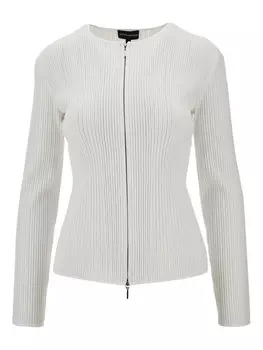 Кардиган в рубчик Emporio Armani, белый