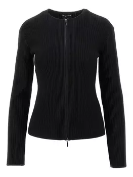 Кардиган в рубчик Emporio Armani, черный
