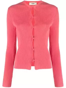 Кардиган в рубчик FENDI, розовый