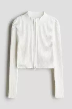 Кардиган в рубчик H&M, белый