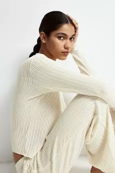 Кардиган в рубчик H&M, бежевый