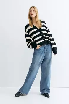 Кардиган в рубчик H&M, черный
