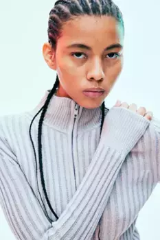 Кардиган в рубчик H&M, серый