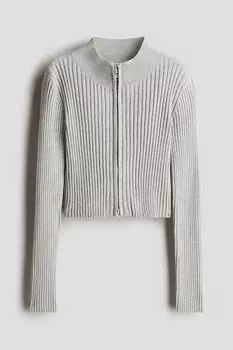 Кардиган в рубчик H&M, серый