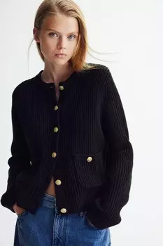 Кардиган в рубчик H&M, синий