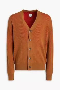 Кардиган в рубчик из смеси шерсти и хлопка PAUL SMITH, загар