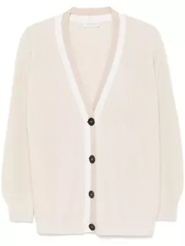 Кардиган в рубчик Le Tricot Perugia, нейтральный цвет