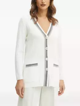 Кардиган в рубчик LUISA SPAGNOLI, белый