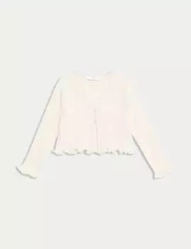 Кардиган в рубчик Marks & Spencer, слоновая кость