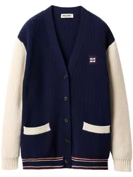 Кардиган в рубчик Miu Miu, синий