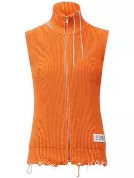 Кардиган в рубчик MM6 Maison Margiela, оранжевый
