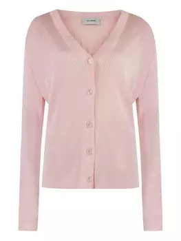 Кардиган в рубчик на пуговицах St. John, розовый