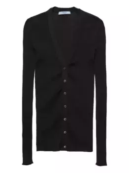 Кардиган в рубчик Prada, черный