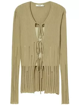 Кардиган в рубчик с эффектом потертости b+ab, зеленый