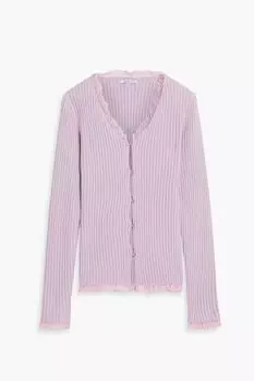 Кардиган в рубчик с кружевной отделкой Tansy OLIVIA RUBIN, сиреневый