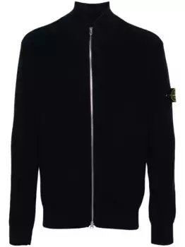 Кардиган в рубчик с нашивкой Compass Stone Island, синий