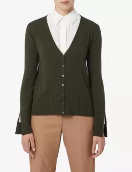 Кардиган в рубчик с v-образным вырезом Rinascente, оливковый