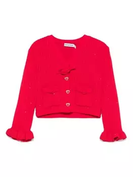 Кардиган в рубчик Self-Portrait Kids, красный