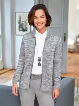 Кардиган в стиле casual Casual Looks, цвет Grau-Kalkmint-Gemustert