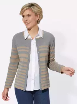 Кардиган в стиле casual Casual Looks, цвет Sesam-Geringelt