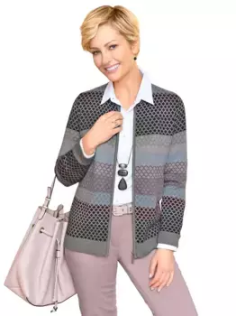 Кардиган в стиле casual Casual Looks, цвет Grau-Gemustert
