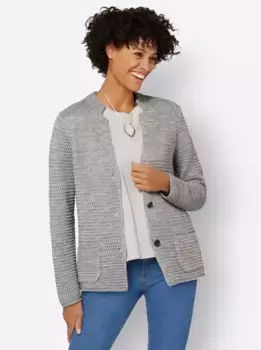 Кардиган в стиле casual Casual Looks, цвет Steingrau-Wei-Meliert